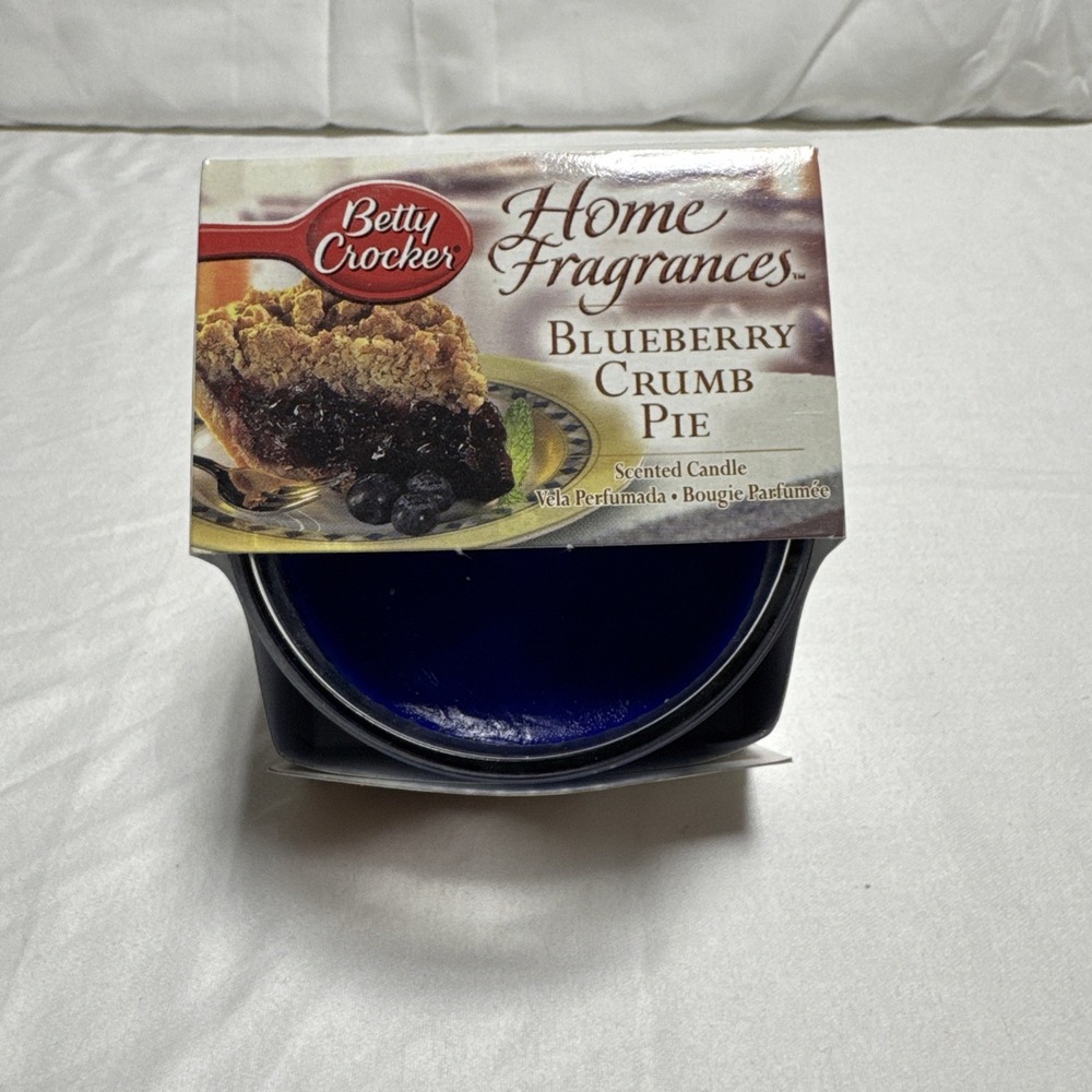New Betty Crocker Home Fragrances Blueberry Crumb Pie Scented Candle 2004 4 Oz